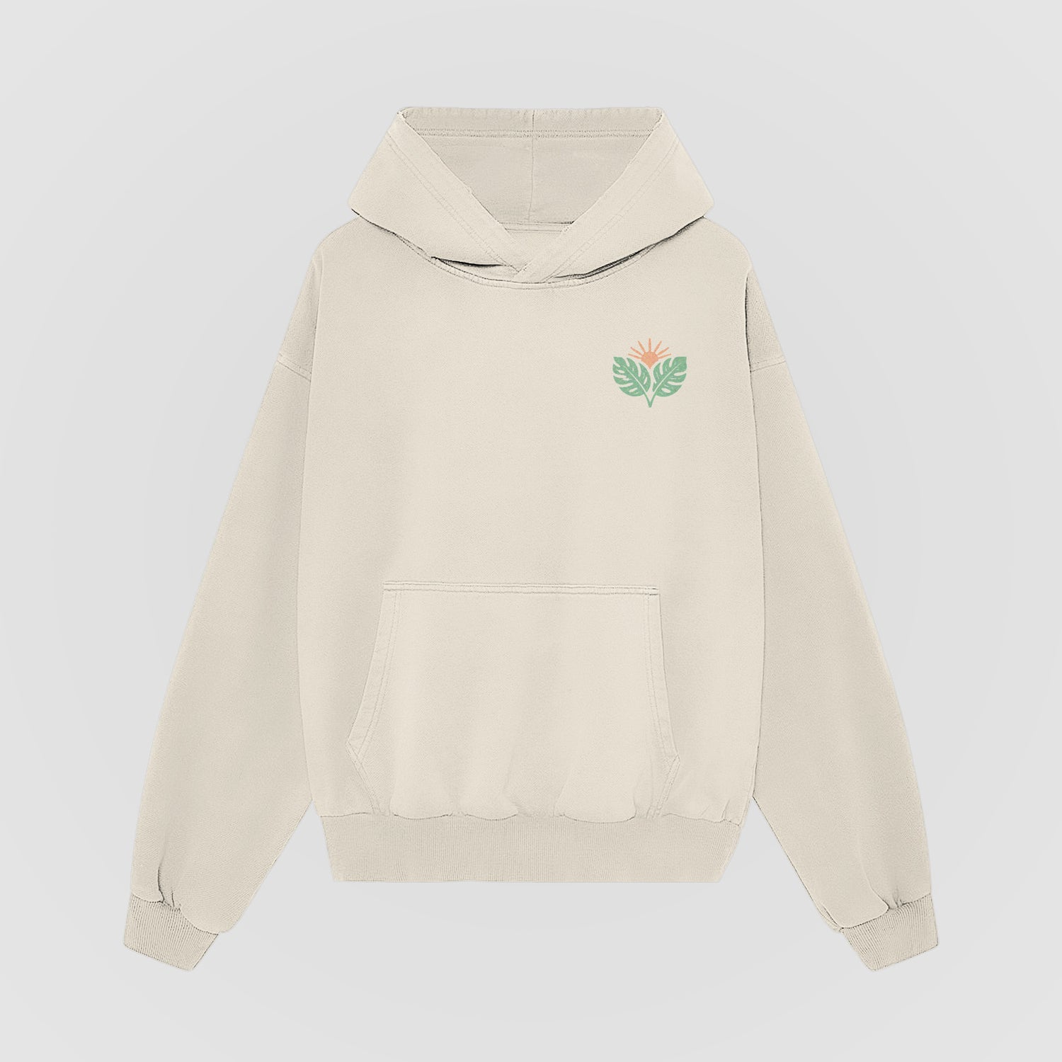 Choose Your Peace Oversized Hoodie - Greige Front