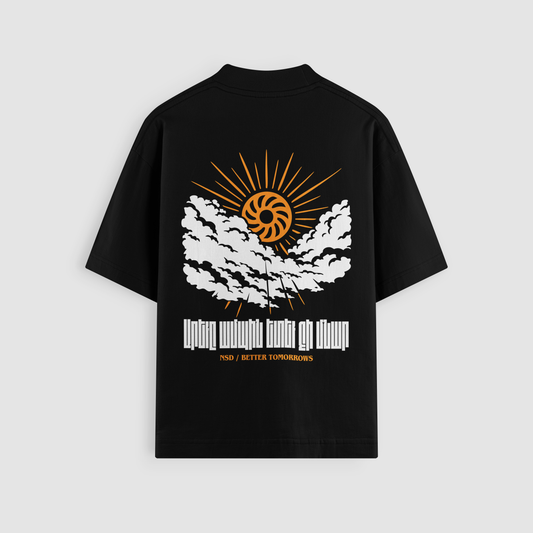 The Sun Will Rise From The Clouds Oversized Tee (Armenian Print)