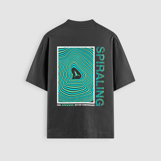 Spiraling Oversized Tee Mental Health Clothing