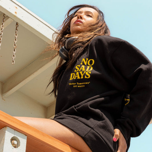 Better Tomorrows Oversized Hoodie (Yellow Print) by No Sad Days