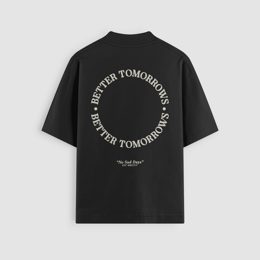 Better Tomorrows Spring Oversized Tee (White Print) by No Sad Days