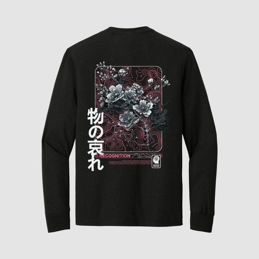 Mono No Aware black long sleeve tee back artwork