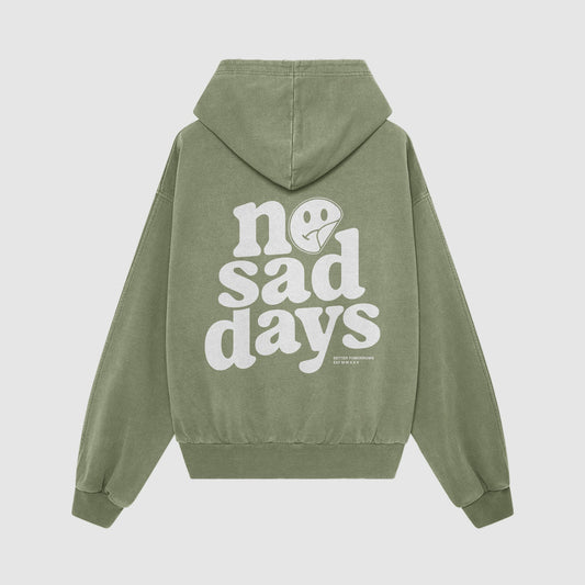 No Sad Days Retro Oversized Hoodie - No Sad Days