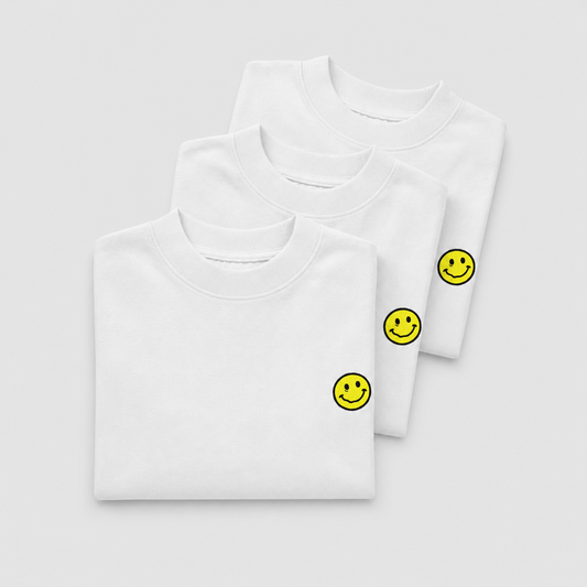 no sad days mr. fine tee 3-pack · white
