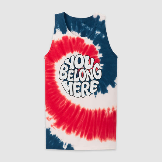 You Belong Here USA Tie-Dye Tank