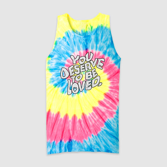 You Deserve To Be Loved Neon Tie-Dye Tank