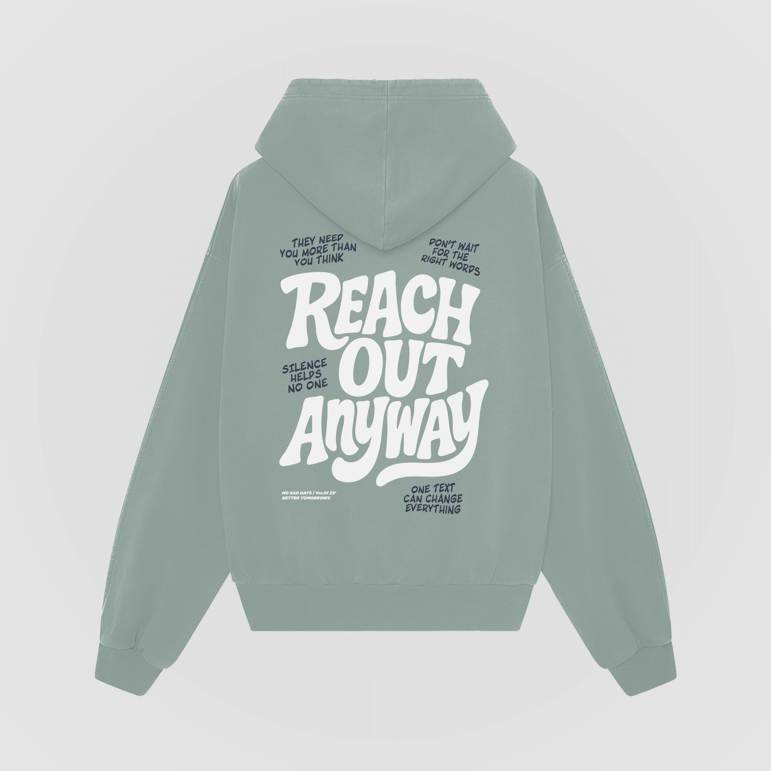 Reach Out Anyway Mint Oversized Hoodie - No Sad Days