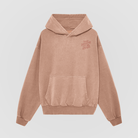 You Deserve To Be Loved Tonal Oversized Hoodie - No Sad Days