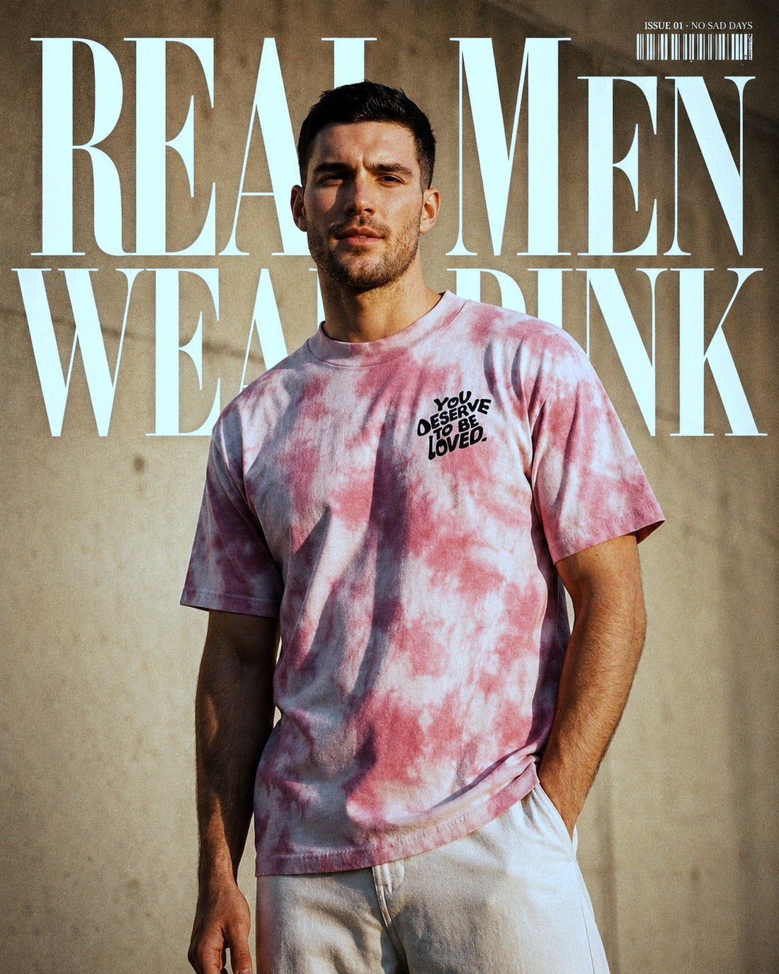 real men wear pink editorial cover for no sad days