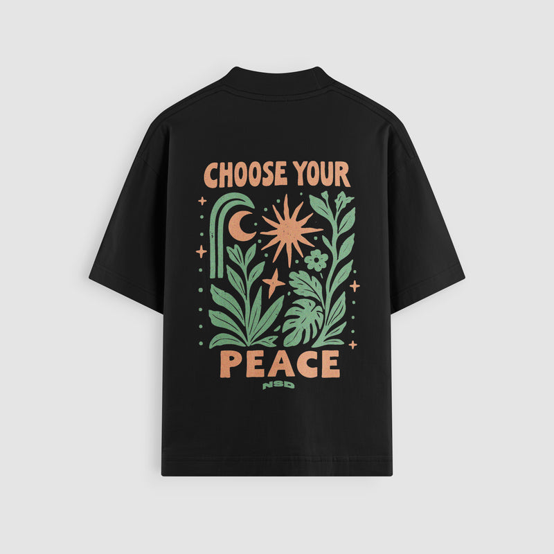 Choose Your Peace Oversized Tee - Black Back