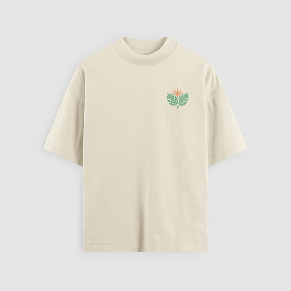 Choose Your Peace Oversized Tee - Greige Front