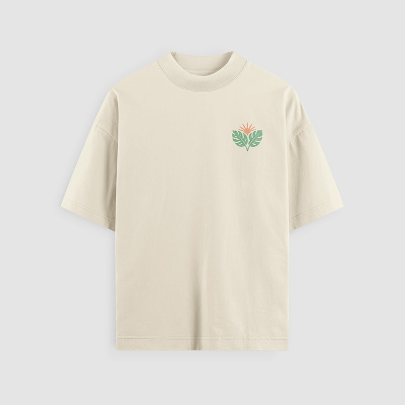 Choose Your Peace Oversized Tee - Greige Front