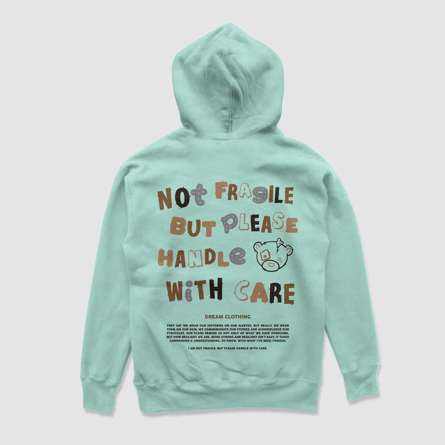 Not Fragile But Please Handle With Care Hoodie (Mint) - DREAM Clothing 