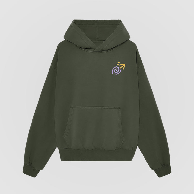 Keep Going Oversized Hoodie - Olive Front