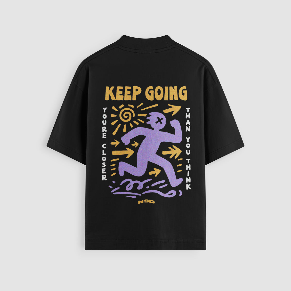 Keep Going Oversized Tee - Black Back