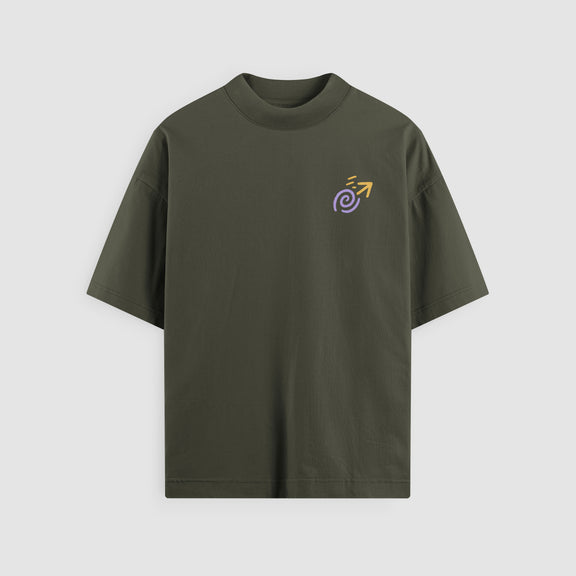 Keep Going Oversized Tee - Olive Front