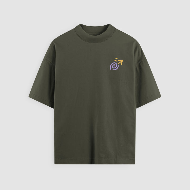 Keep Going Oversized Tee - Olive Front