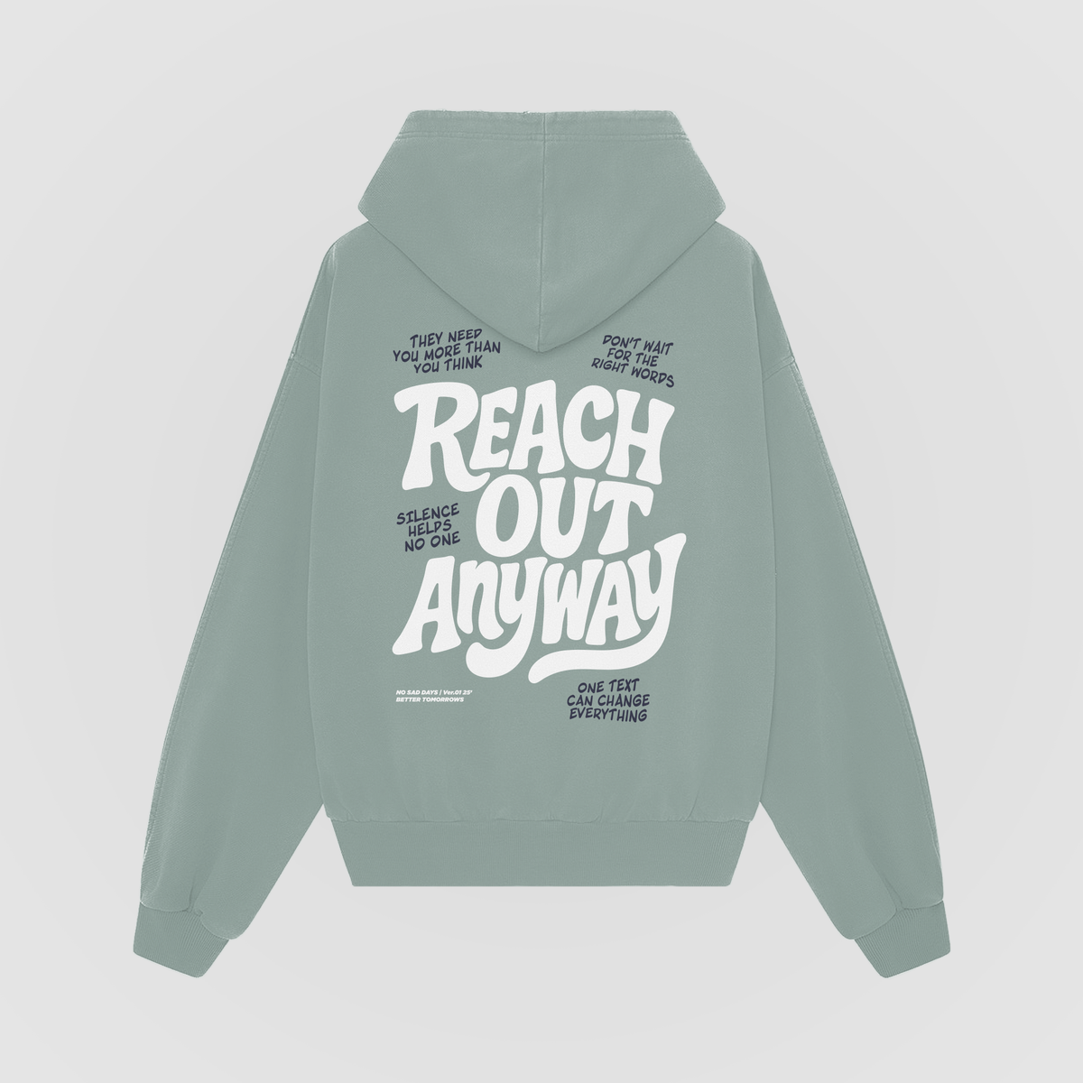 Reach Out Anyway Mint Oversized Hoodie