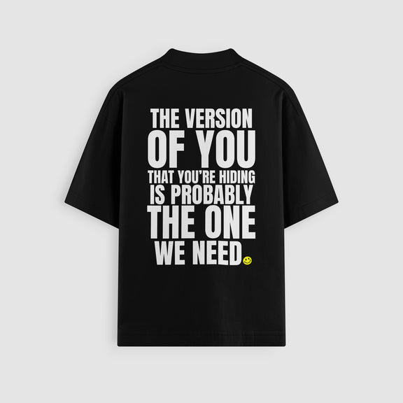 The Version of You Black Oversized Tee back view