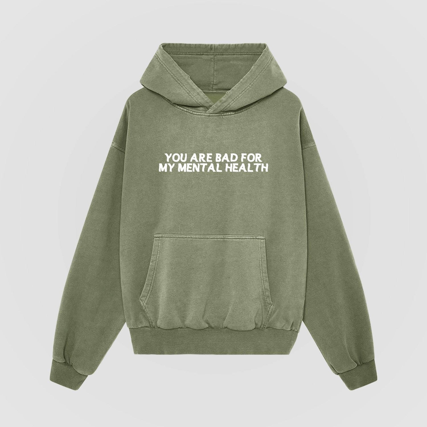 Bad For My Mental Health Oversized Sage Hoodie - No Sad Days