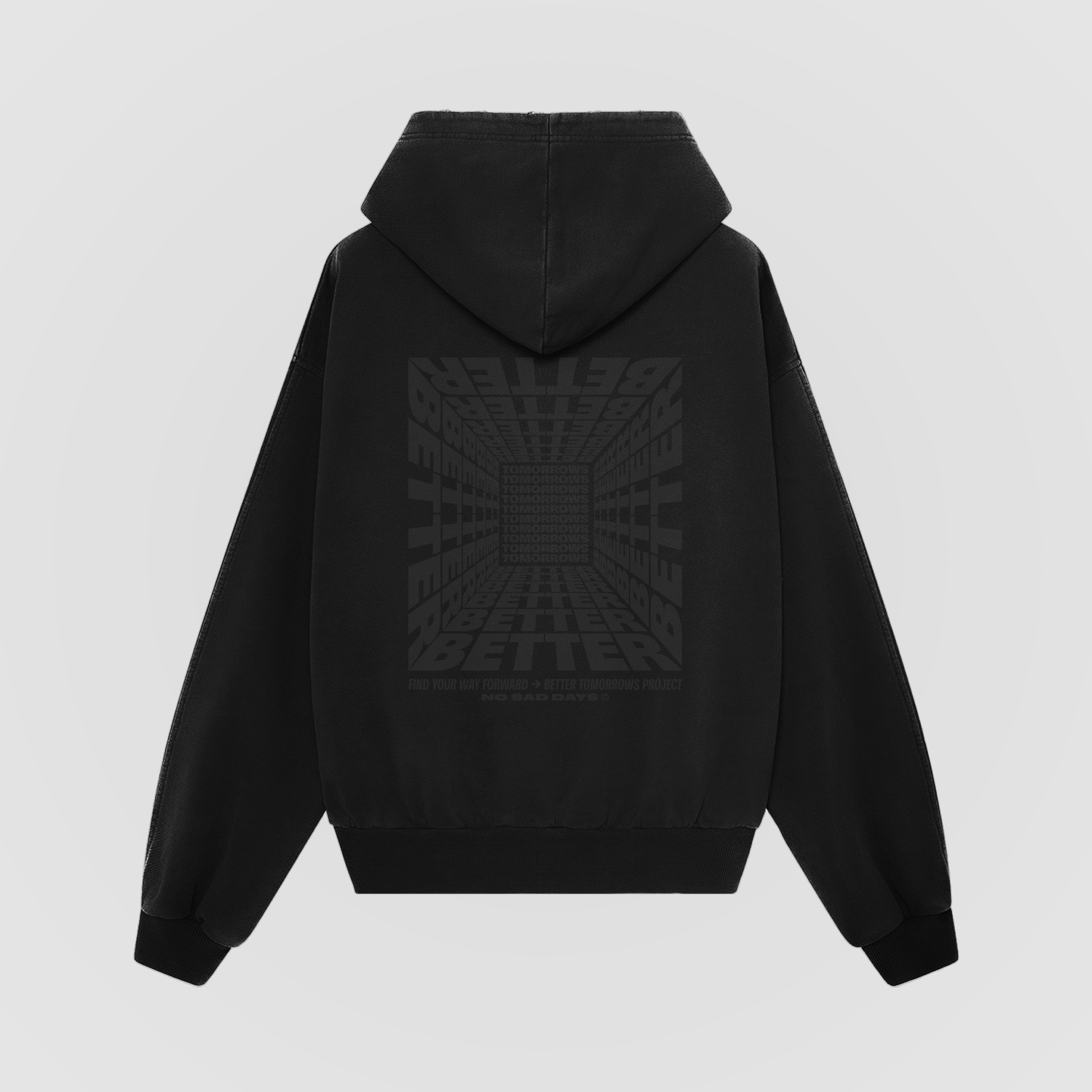 Better Tomorrows Project Blackout Oversized Hoodie - No Sad Days