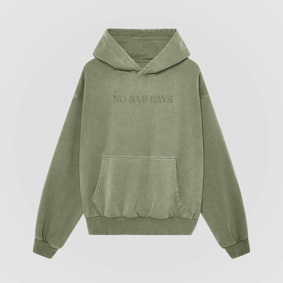 Essential Tonal Oversized Hoodie - No Sad Days