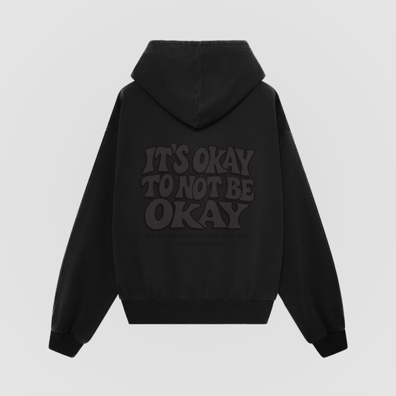 It’s Okay Blackout Oversized Hoodie - No Sad Days