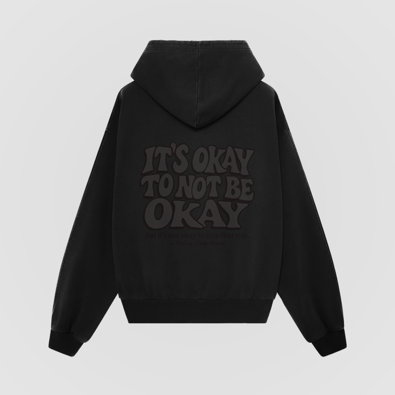 It’s Okay Blackout Oversized Hoodie - No Sad Days
