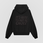 It’s Okay Blackout Oversized Hoodie (Black Print)