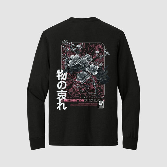 Mono No Aware black long sleeve tee back artwork