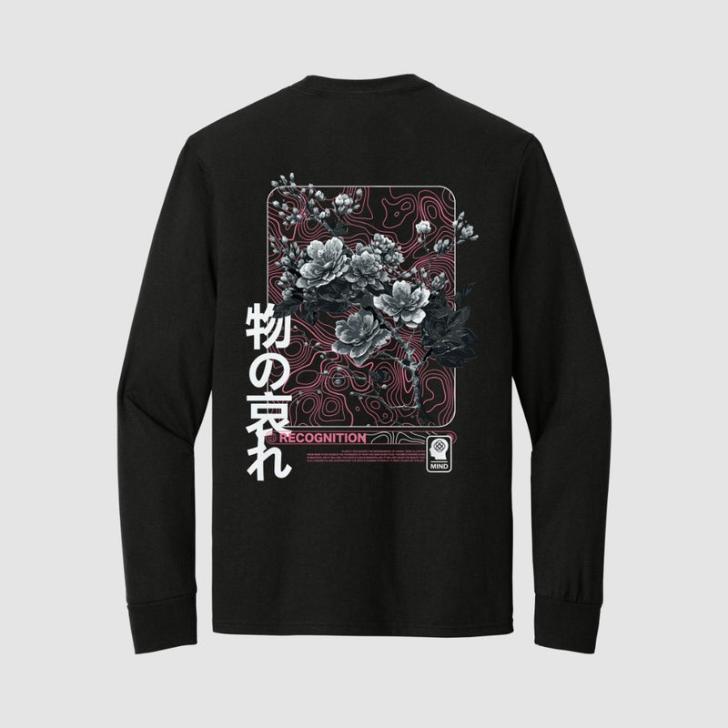 Mono No Aware black long sleeve tee back artwork