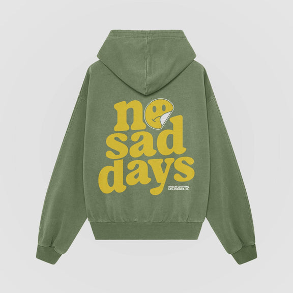 No Sad Days Oversized Hoodie (Green) - No Sad Days