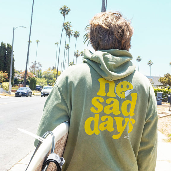No Sad Days Retro Oversized Hoodie - No Sad Days
