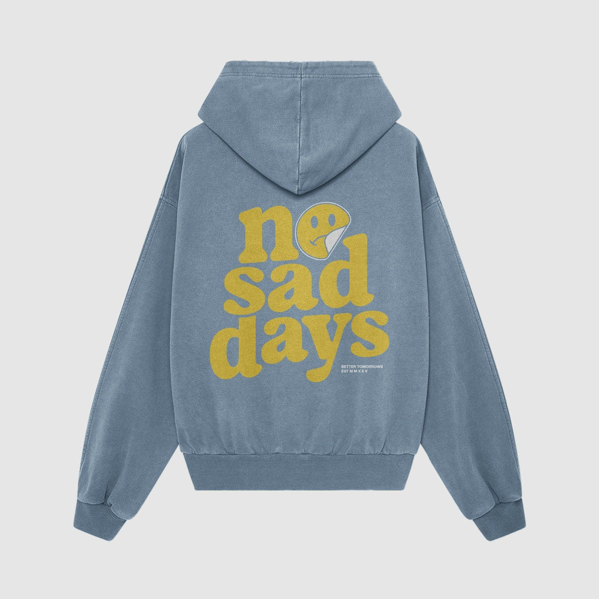 No Sad Days Retro Oversized Hoodie - No Sad Days