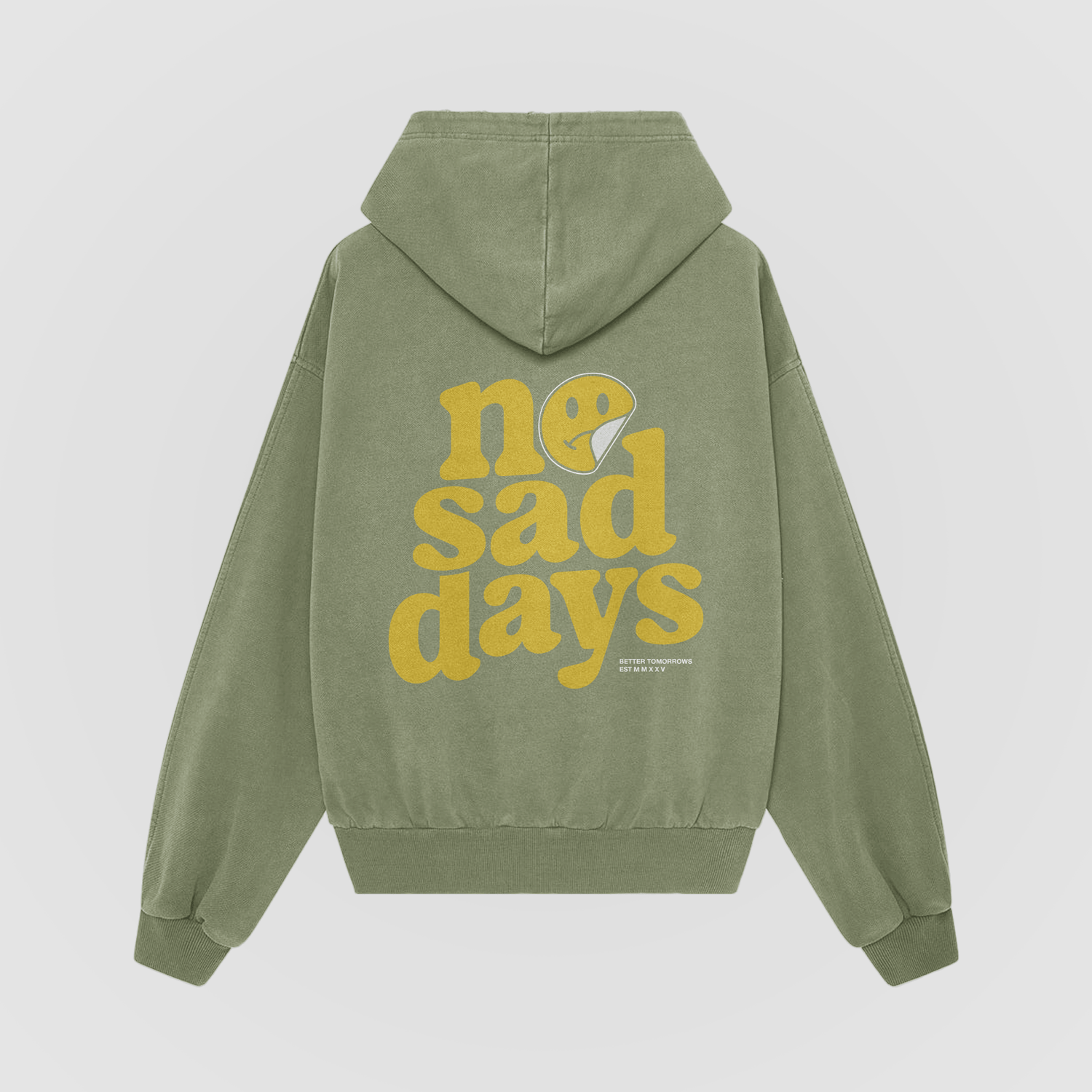 No Sad Days Retro Oversized Hoodie - No Sad Days