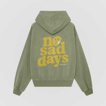 No Sad Days Retro Oversized Hoodie - No Sad Days