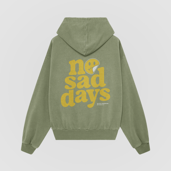 No Sad Days Retro Oversized Hoodie - No Sad Days