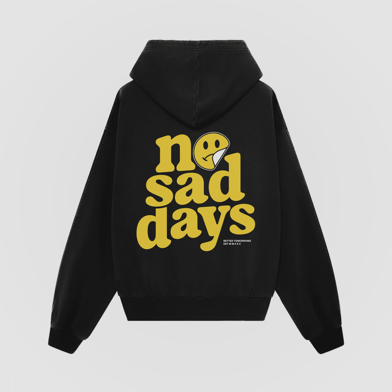 No Sad Days Retro Oversized Hoodie - No Sad Days