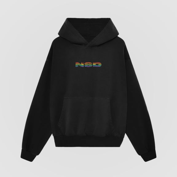 Spiraling Pride Black Hoodie front