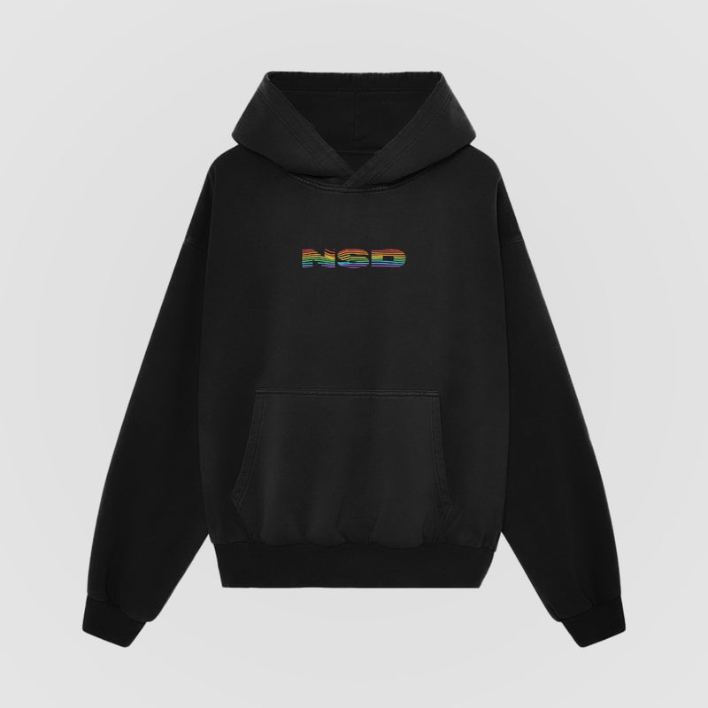 Spiraling Pride Black Hoodie front