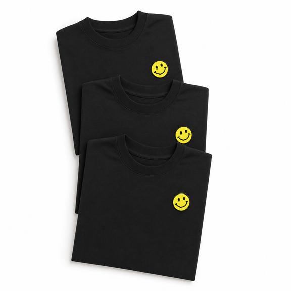 no sad days mr. fine tee 3-pack · black