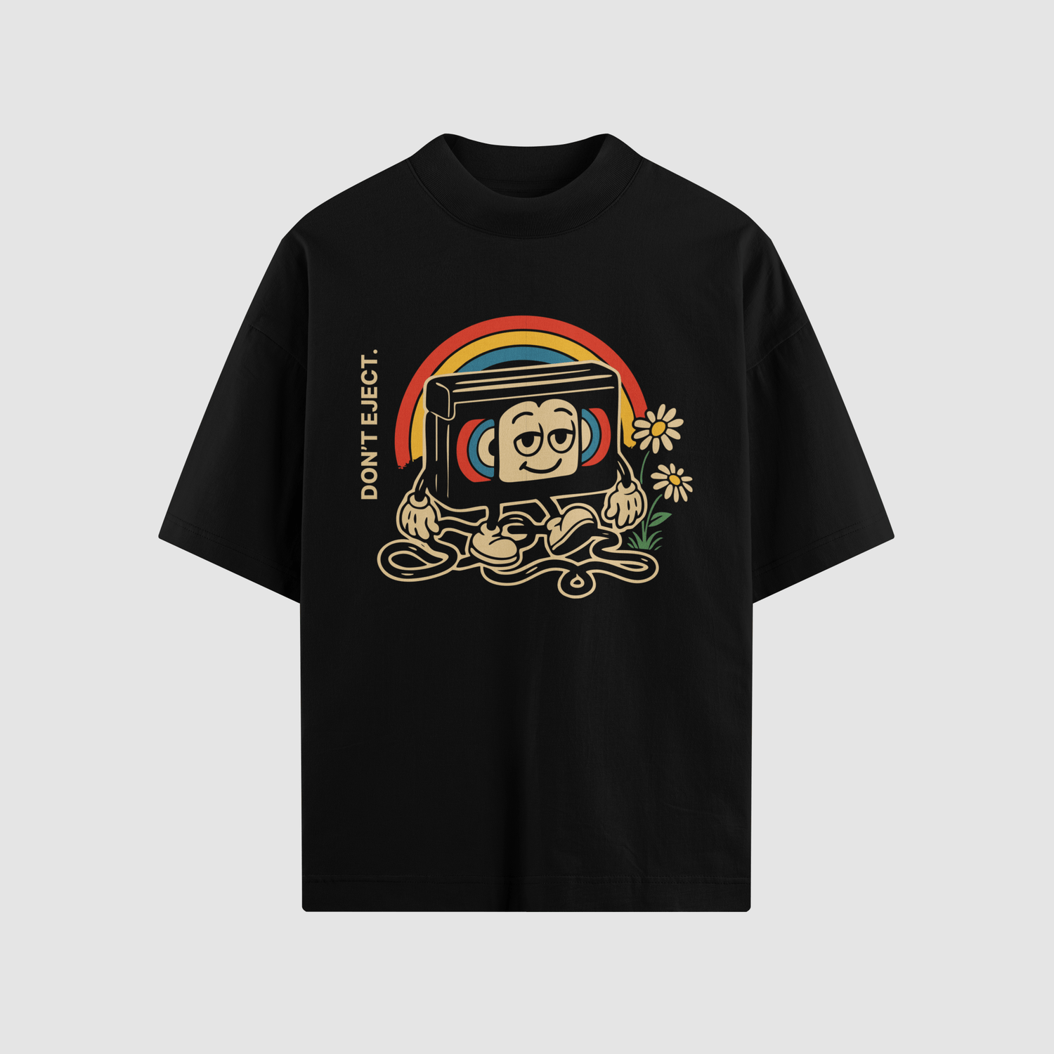 Press Play Front Print Oversized Tee - No Sad Days