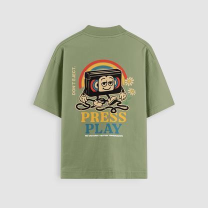 Press Play Oversized Tee - No Sad Days