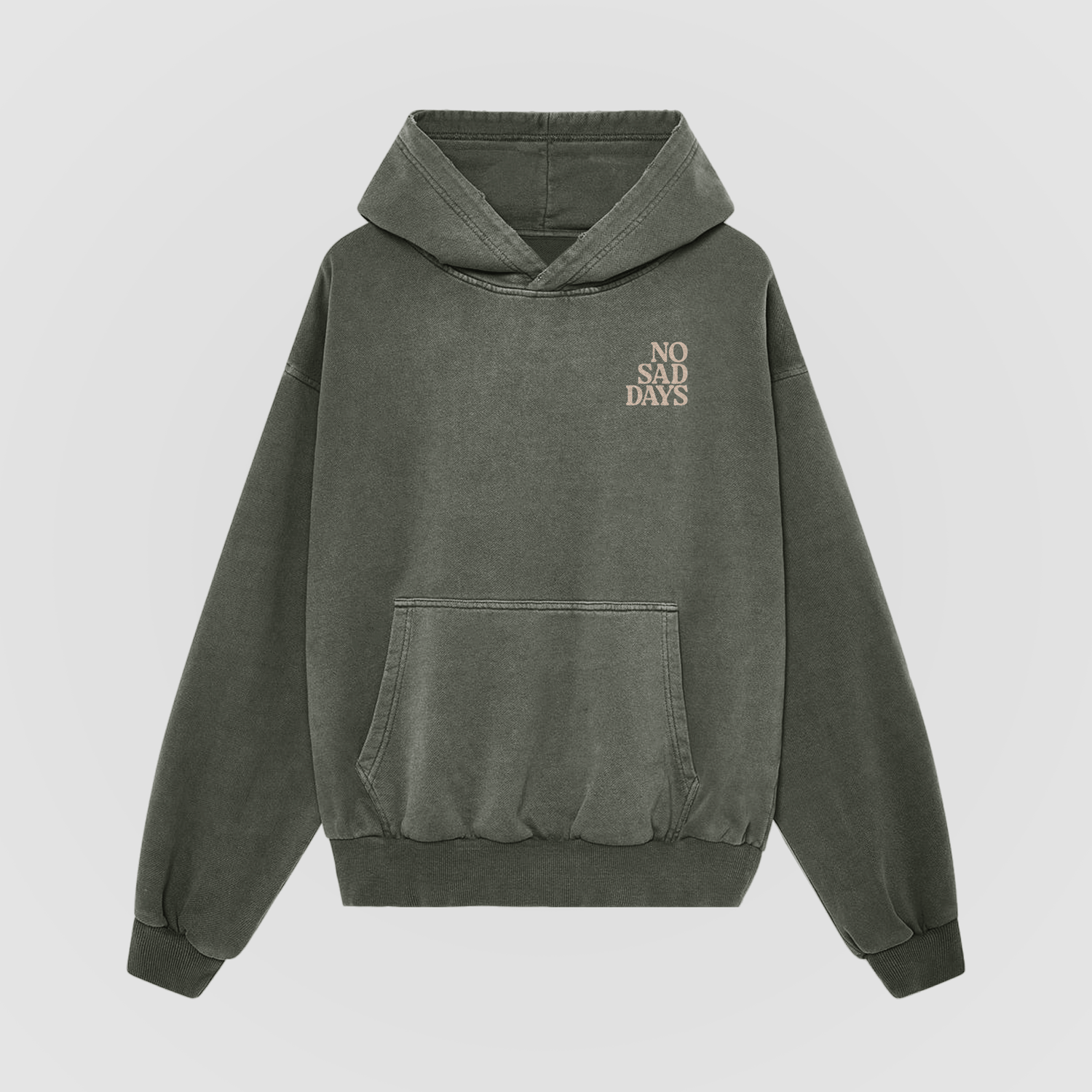Protect Your Noodle Olive Oversized Hoodie - No Sad Days