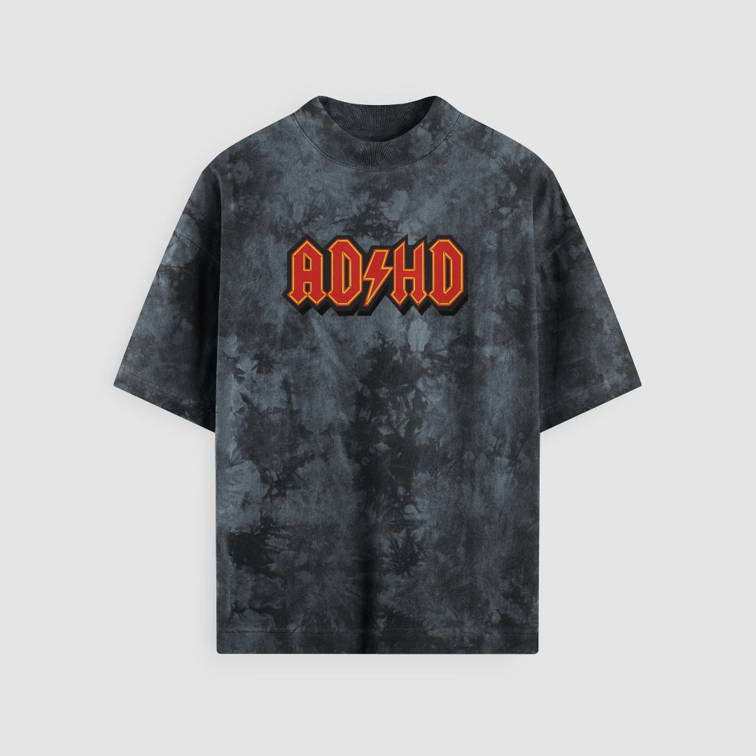 ADHD Tie-Dye Black Oversized Tee - NSD LEGACY by DREAM.
