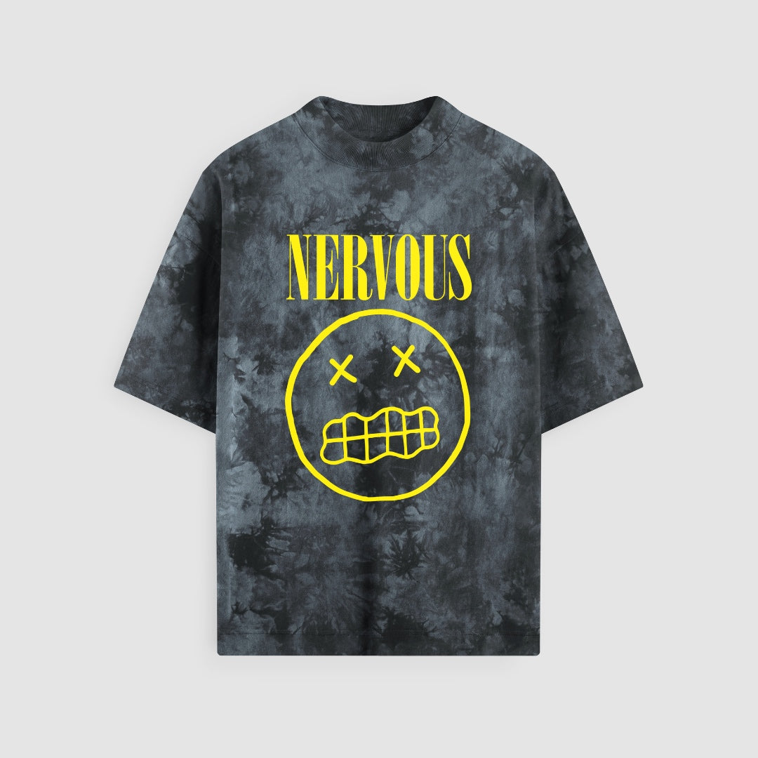 Nervous Tie-Dye Black Oversized Tee - NSD LEGACY by DREAM.