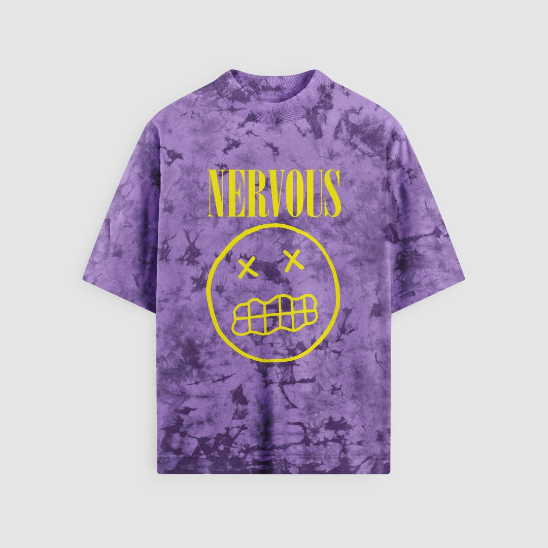 Nervous tie-dye purple oversized tee