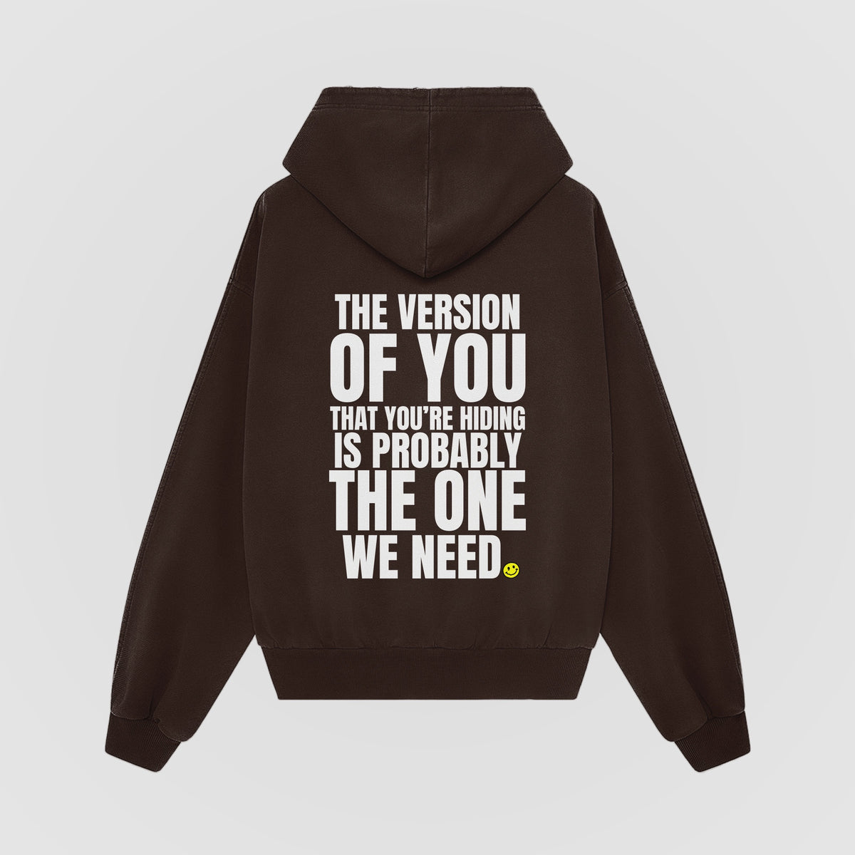 The Version of You Brown Oversized Hoodie back view