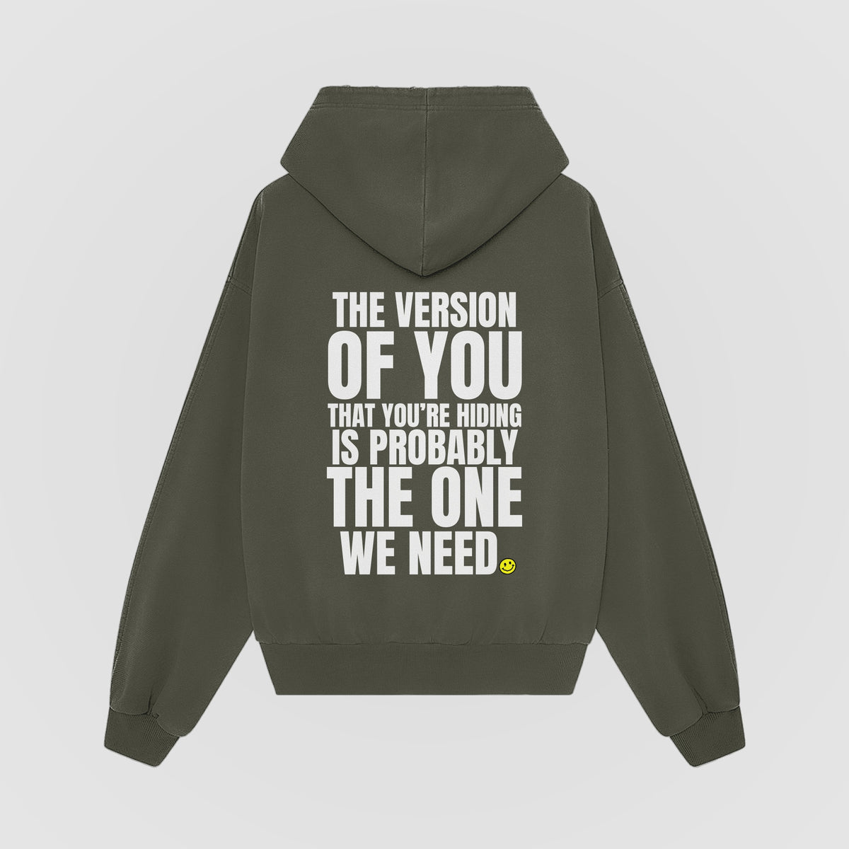 The Version of You Olive Oversized Hoodie back view