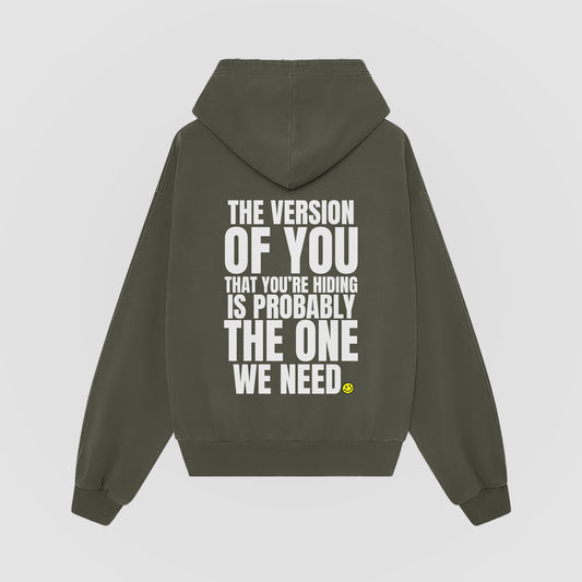 The Version of You Olive Oversized Hoodie back view